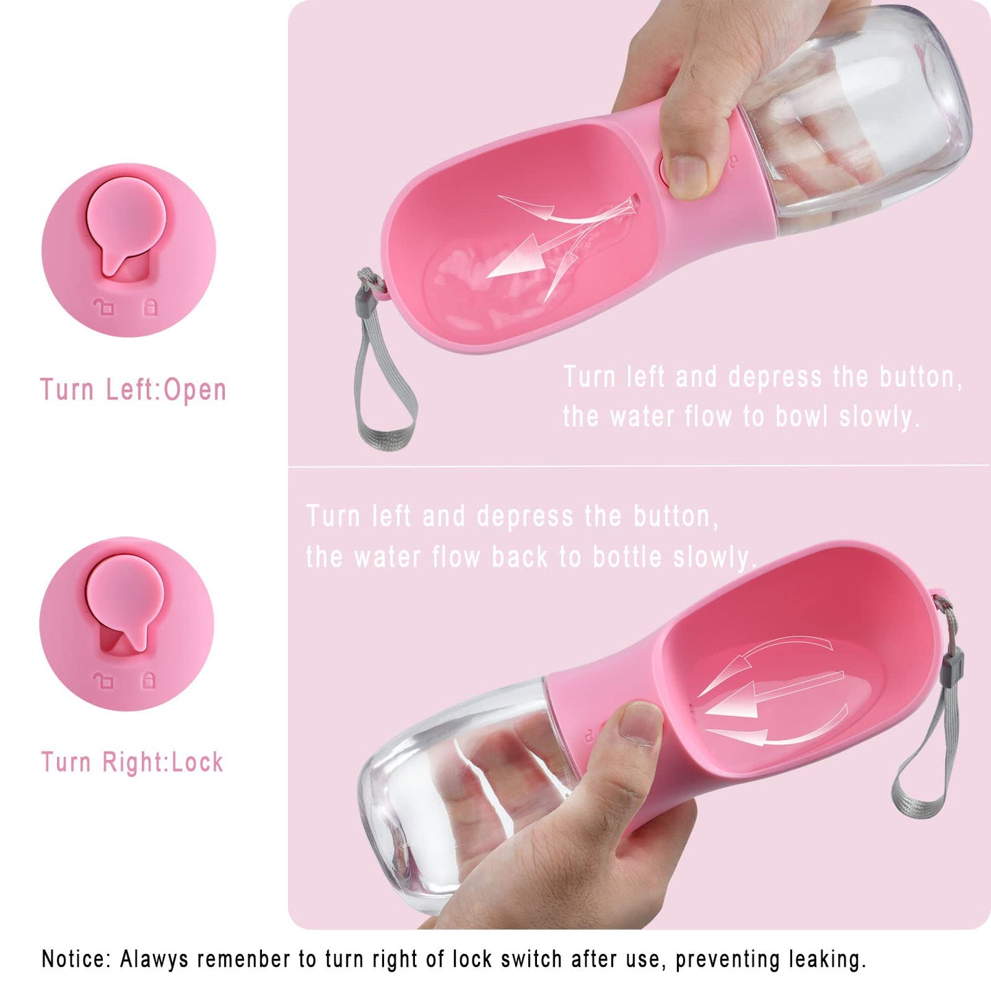 Cibaabo Dog Water Bottle with Food Container, Travel Puppy Water Bowl, Portable Pet Dispenser, Dog Gift Stuff Accessories Items, Puppy Essentials Necessities for Yorkie Cat Walking and Hiking