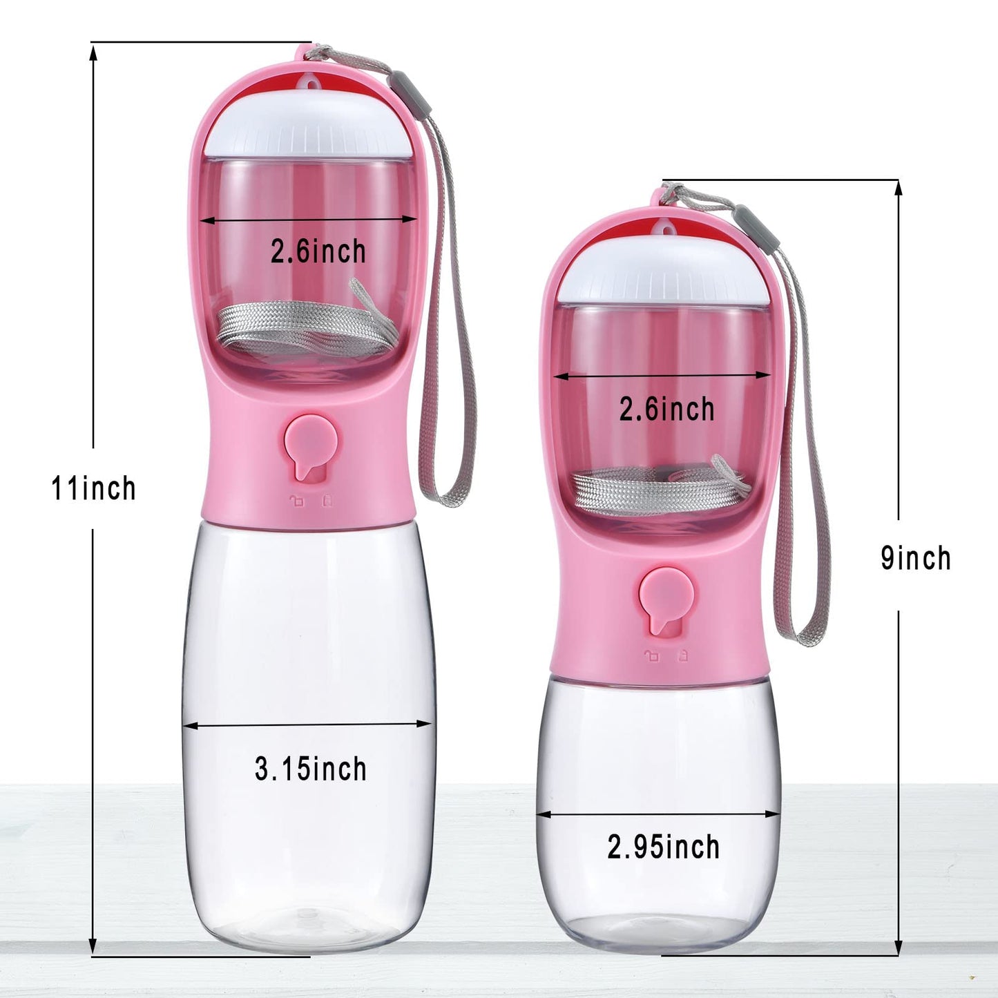 Cibaabo Dog Water Bottle with Food Container, Travel Puppy Water Bowl, Portable Pet Dispenser, Dog Gift Stuff Accessories Items, Puppy Essentials Necessities for Yorkie Cat Walking and Hiking